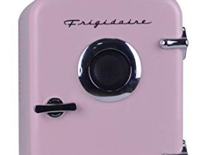 Frigidaire EFMIS151-PINK EFMIS151 Mini Portable Compact Personal Home Office Fridge Cooler Built in Speaker