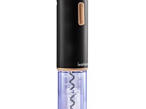 Ivation Electronic Wine Opener Gift Set – Cordless Rechargeable Wine Bottle Cork Extractor with Black & Copper Automatic Corkscrew