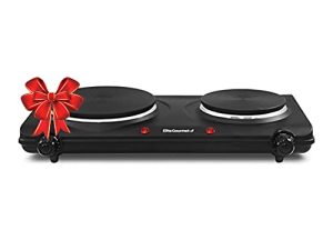 Elite Gourmet EDB-302BF# Countertop Double Cast Iron Burner