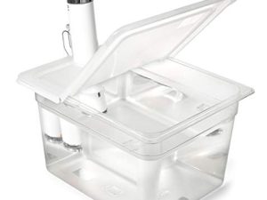 EVERIE Sous Vide Container 12 Quart with Collapsible Hinged Lid Compatible with Breville Joule Sous Vide Immersion Circulator Cooker (Side Mount)