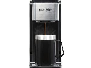 Proctor Silex Single-Serve Coffee Maker Compatible with Pod Packs and Grounds