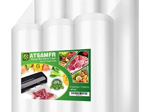 ATSAMFR 6 Pack 8"x20'(3Rolls) and 11"x20' (3Rolls) Vacuum Sealer Bags Rolls with BPA Free