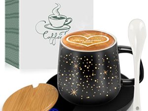 【2022 Upgraded】 Coffee Warmer with Mug Set/Coffee Cup with Warmer/Coffee Mug Warmer with 2 Temperature/ Coffee Cup Warmer for Desk/Gifts for Birthday