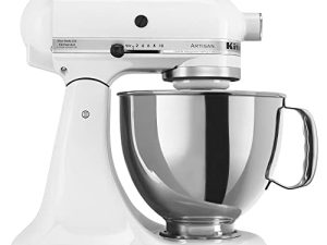 KitchenAid KSM150PSWH Artisan Series 5-Qt. Stand Mixer with Pouring Shield - White