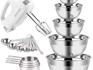Electric Hand Mixer Mixing Bowls Set