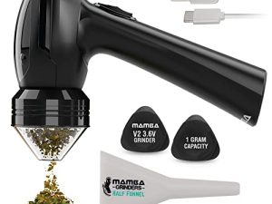 Mamba V2 1g Black Electric Portable Herb Grinder. USB Powered Essential Kitchen Mill for Grinding
