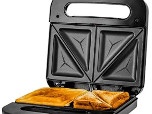 Ovente Electric Sandwich Maker with Non-Stick Plates
