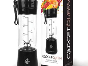 Portable Blender for Shakes and Smoothies – Rechargeable 15.5-Oz Fusion Blender & Portable Juicer Comes with Carry Strap