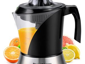 Pohl+Schmitt Deco-Line Electric Citrus Juicer Machine Extractor - Large Capacity 34oz (1L) Easy-Clean