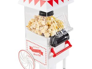 Air Popper Popcorn Maker – Vintage-Style Countertop Popper Machine with 6-Cup Capacity by Great Northern Popcorn Company (White) (83-DT6083)