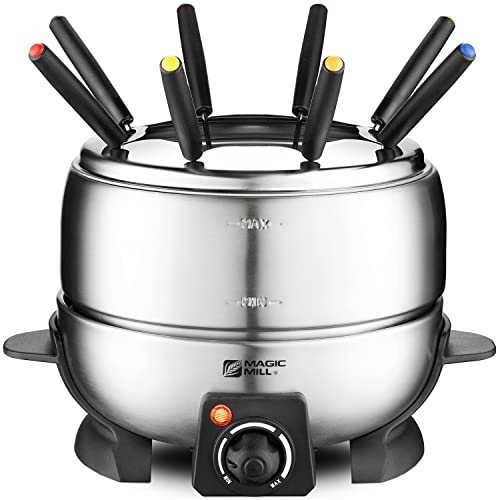 Magic Mill Electric Fondue Pot Set with Temperature Control Knob Magic Mill Electric Fondue Pot Set with Temperature Control Knob