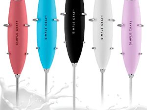 Simple Craft Milk Frother Handheld Drink Mixer - Mini Coffee Frother Electric Handheld Foamer With Stainless Steel Whisk & Stand - Portable Frother Electric Whisk For Coffee