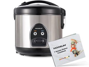 MOOSUM Electric Rice Cooker with One Touch for Asian Japanese Sushi Rice