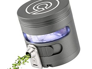 Tectonic9 Herb Grinder Automatic Electric Herbal Spice Dispenser Large 2.5" Aluminum Alloy (Grey)