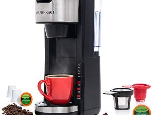 Mixpresso Single Serve 2 in 1 Coffee Brewer K-Cup Pods Compatible & Ground Coffee
