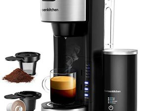 Bonsenkitchen Singles Serve Coffee Makers With Milk Frother