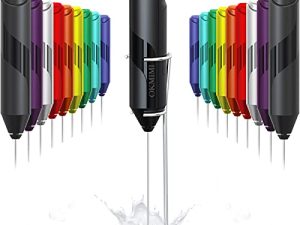 OKMIMI Milk Frother Handheld with Stand