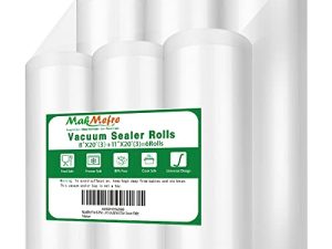 MakMeFre 6 Pack 8"x20'(3Rolls) and 11"x20' (3Rolls) Vacuum Sealer Bags Rolls for Food