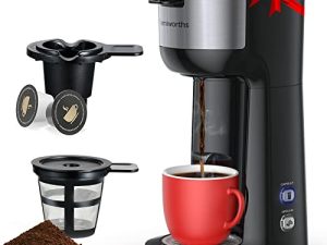 Famiworths Single Serve Coffee Maker for K Cup and Ground Coffee