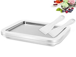FROUXOUL Instant Ice Cream Maker Pan and Scraper with Material of Food Grade Stainless Steel