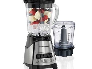 Hamilton Beach Power Elite Blender with 40oz Glass Jar and 3-Cup Vegetable Chopper