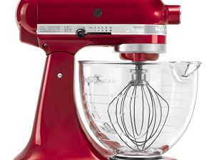 KitchenAid KSM155GBCA 5-Qt. Artisan Design Series with Glass Bowl - Candy Apple Red
