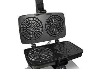 Chef's Choice Pizzelle Maker Toscano PizzellePro Features Nonstick Surface and Even Heating for Two Baked Treats in Seconds