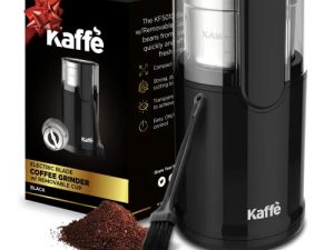 Kaffe Electric Blade Coffee Grinder w/ Removable Cup. 4.5oz 14-Cup Capacity. Cleaning Brush Included. Perfect Grinder for Coffee