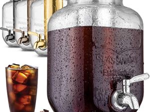 Zulay Kitchen 1 Gallon Cold Brew Coffee Maker with EXTRA-THICK Glass Carafe & Stainless Steel Mesh Filter - Premium Iced Coffee Maker