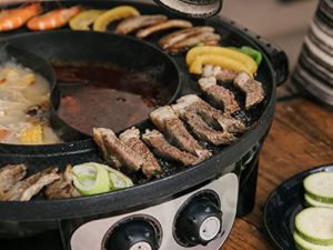 Food Party 2 in 1 Electric Smokeless Grill and Hot Pot