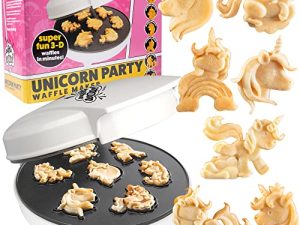 Unicorn Mini Waffle Maker- Creates 7 Different Unicorn Animal Shaped Waffles in Minutes- A Fun and Cool Magical Breakfast for Kids & Adults - Electric Non-Stick Waffler Iron