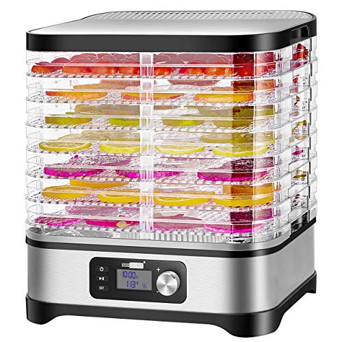VIVOHOME Electric 400W 8 Trays Food Dehydrator Machine with Digital Timer and Temperature Control for Fruit Vegetable Meat Beef Jerky Maker BPA Free VIVOHOME Electric 400W 8 Trays Food Dehydrator Machine with Digital Timer and Temperature Control for Fruit Vegetable Meat Beef Jerky Maker BPA Free
