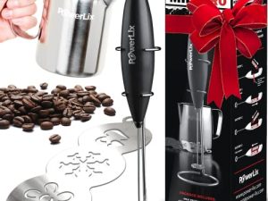 PowerLix Milk Frother COMPLETE SET! Handheld Battery Operated Electric Foam Maker For Coffee